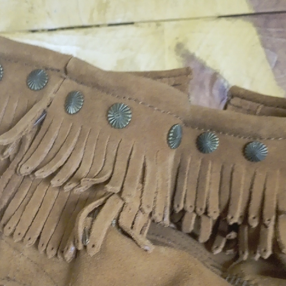 Minnetonka Tan Fringe Ankle Boots - Picture 7 of 7